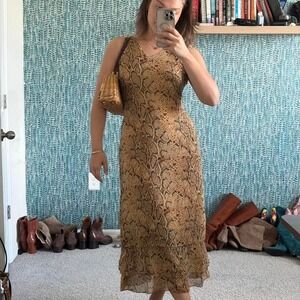 Vintage Jonathan Martin 100% Silk Cheetah Dress